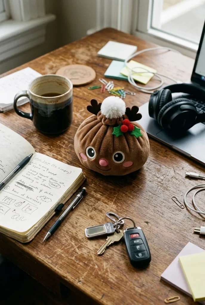 Dumpling Squishy Renifer Świąteczny na biurku