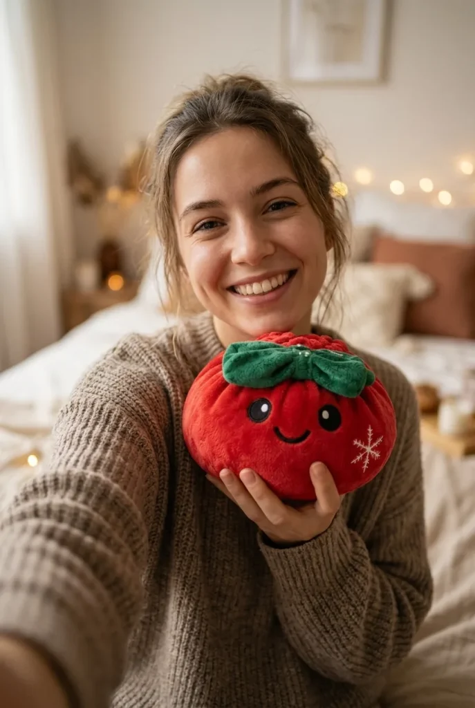 Dumpling Squishy Świąteczna Kokardka Czerwona na co dzień