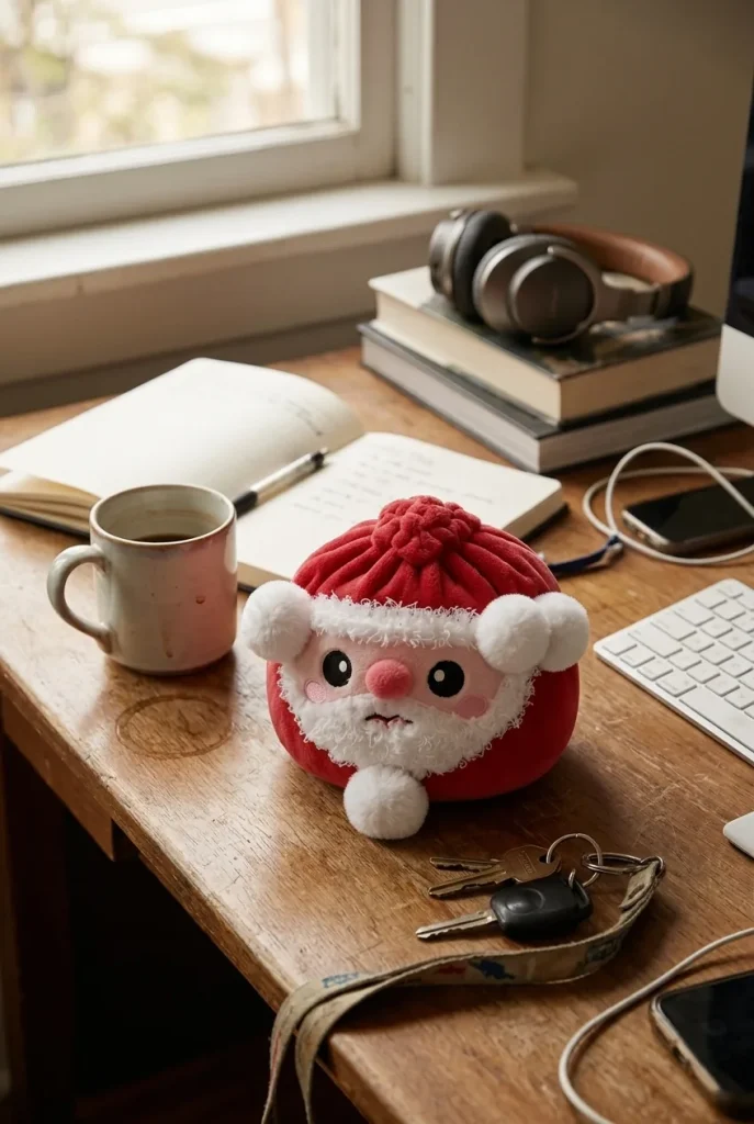 Squishy Dumpling Mikołaj Świąteczny Pluszak na biurku