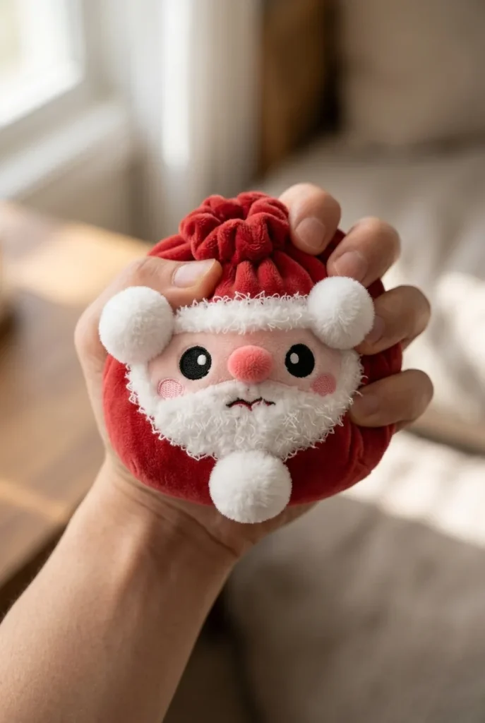 Squishy Dumpling Mikołaj Świąteczny Pluszak podczas ściskania