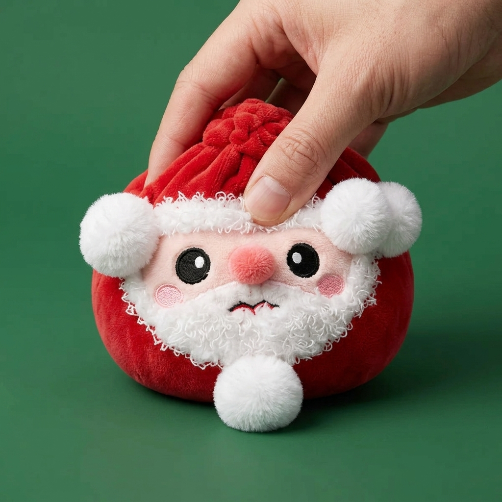 Squishy Dumpling Mikołaj Świąteczny Pluszak efekt slow-rise w akcji