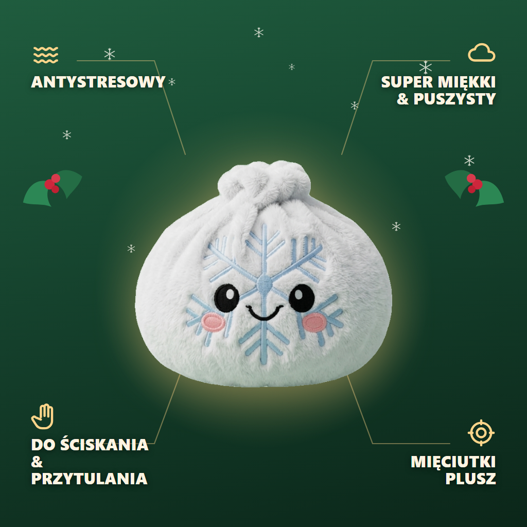 Dumpling Squishy Snowflake Zimowa infografika: najważniejsze zalety