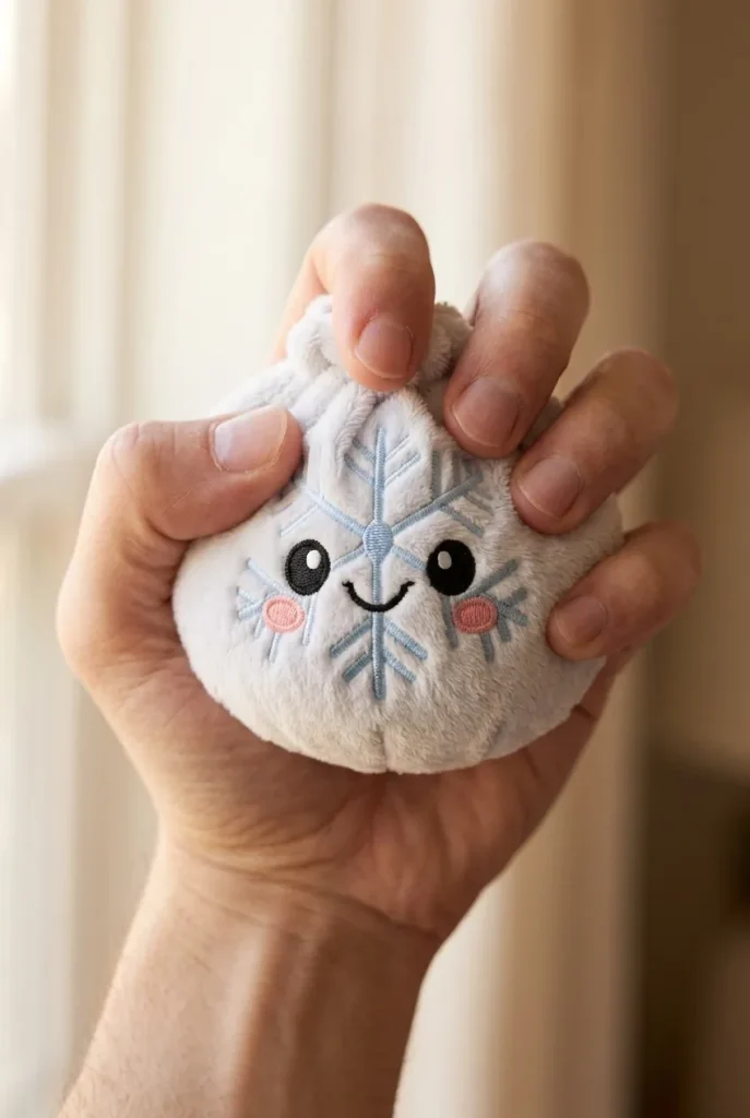 Dumpling Squishy Snowflake Zimowa podczas ściskania