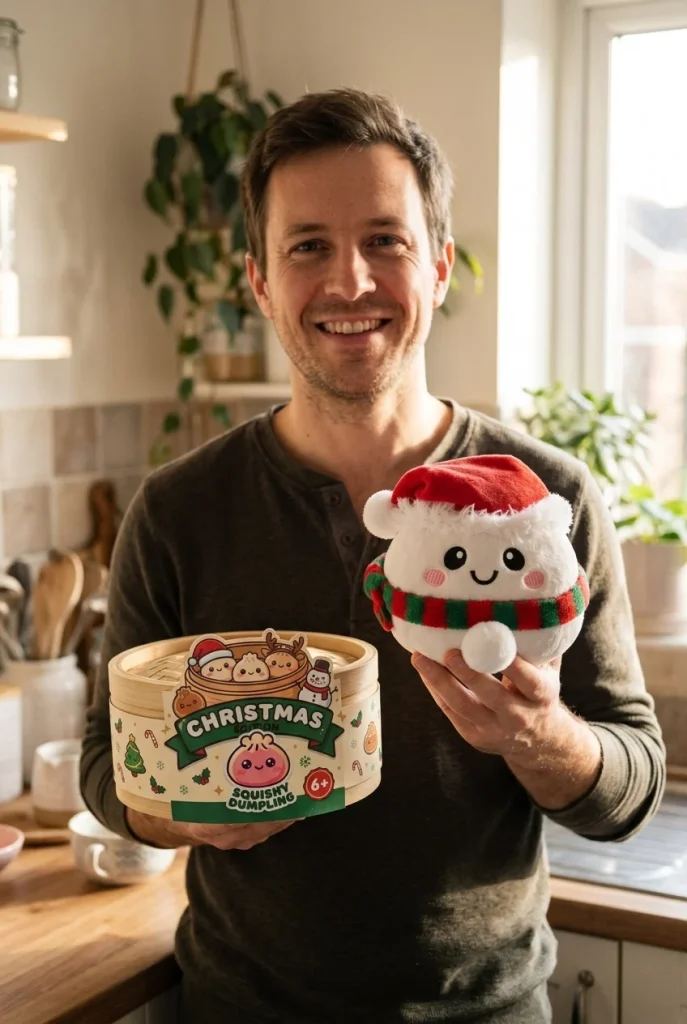 Snowman Dumpling Squishy Świąteczny Bałwanek z pudełkiem