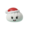 Christmas Hat Dumpling Squishy Biały ściskany w dłoni