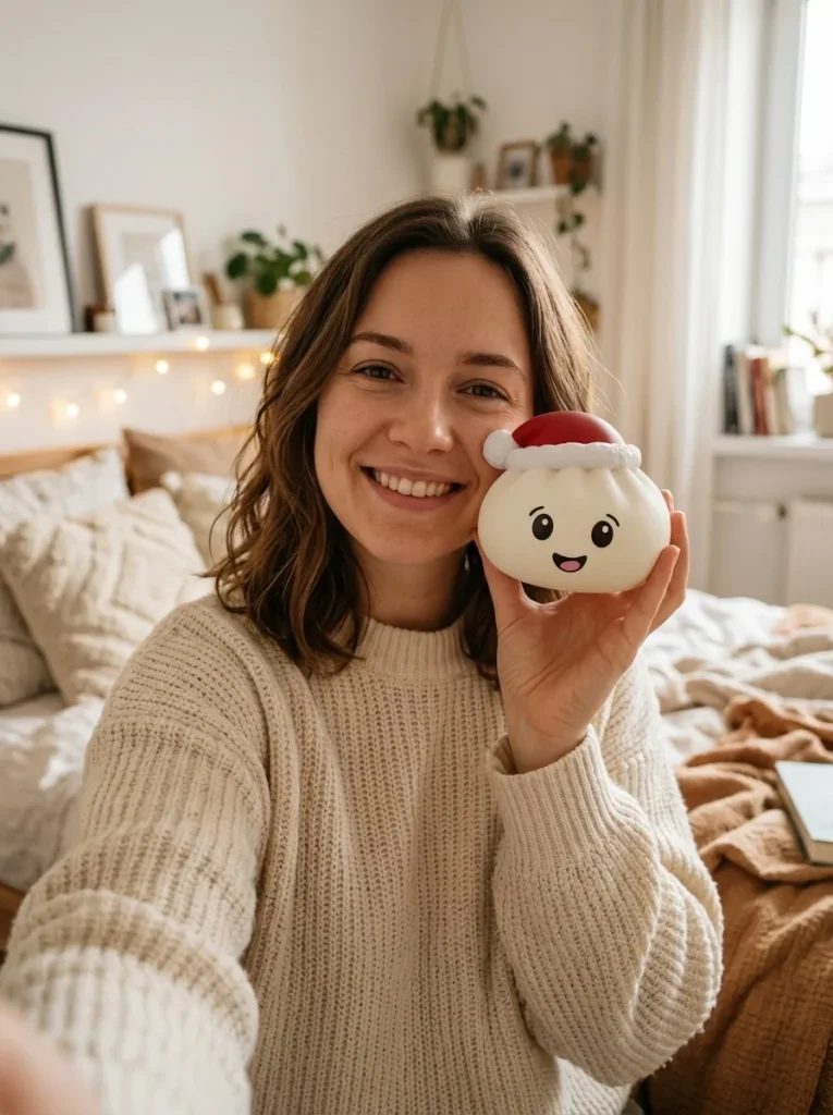 Christmas Hat Dumpling Squishy Biały na co dzień