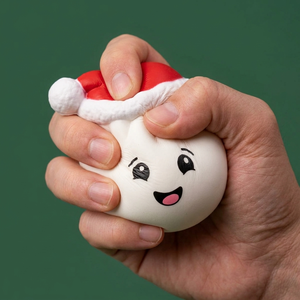 Christmas Hat Dumpling Squishy Biały efekt slow-rise w akcji