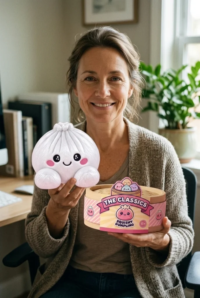 Squishy Dumpling Pluszowy Biały z pudełkiem