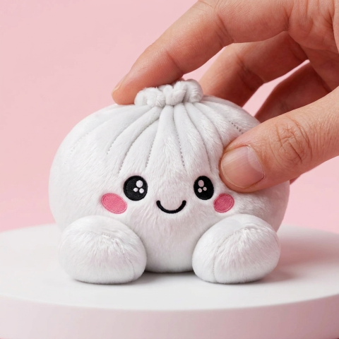 Squishy Dumpling Pluszowy Biały ściskany w dłoni