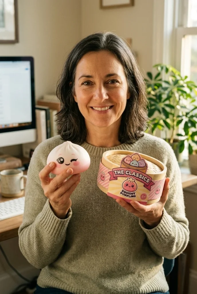 Squishy Dumpling Biały Przymrużone Oko z pudełkiem