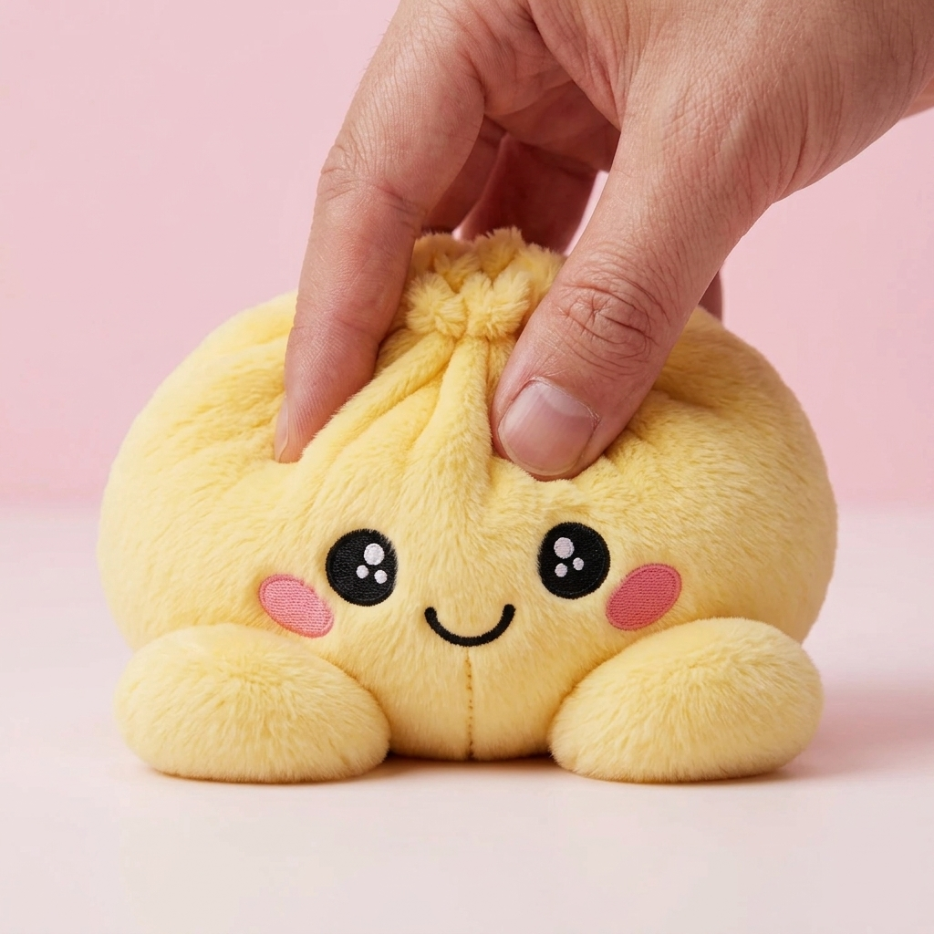 Dumpling Squishy Żółty Cytrynowy efekt slow-rise w akcji