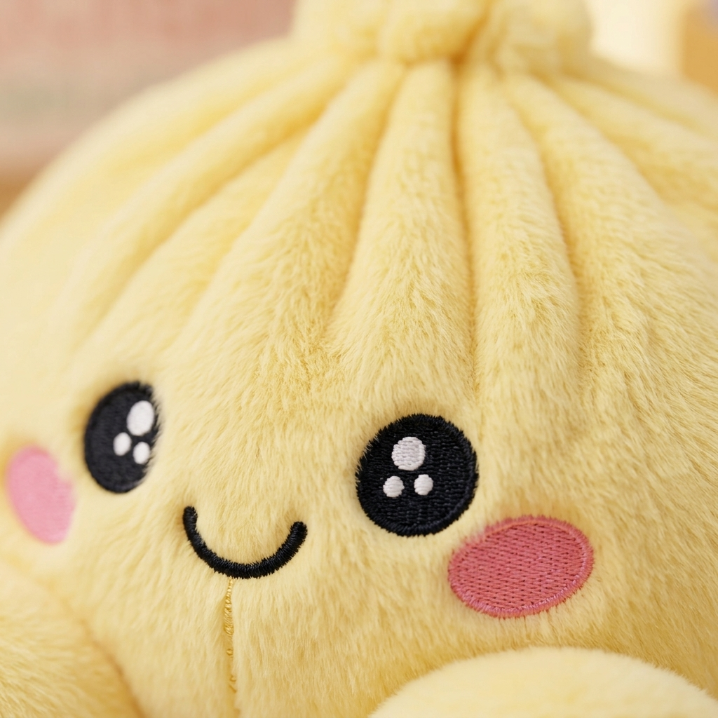 Dumpling Squishy Żółty Cytrynowy makro tekstury pianki